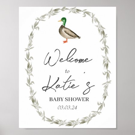 Duck Welcome Poster, Mallard Welcome Sign