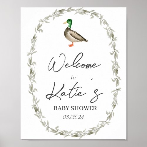 Duck Welcome Poster Mallard Welcome Sign