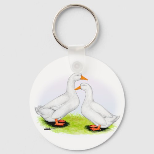 Duck  White Pekins Keychain