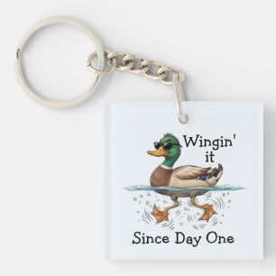 Duck Winging It Keychain