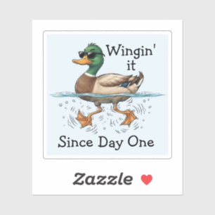 Duck Winging It Sticker