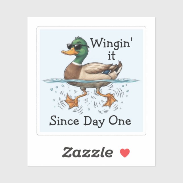 Duck Winging It  Sticker (Sheet)