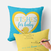 Duck Wishes for Baby Autograph Pillow For Signing