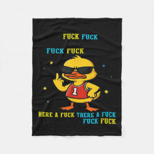 Duck With A For For Here And A For For There Fleece Blanket