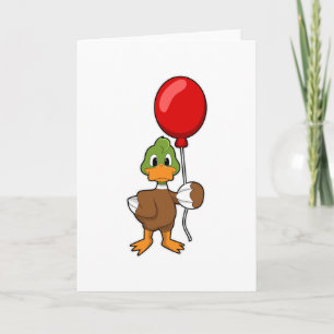 Duck with Balloon Card