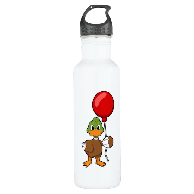 Duck with Balloon Stainless Steel Water Bottle (Front)