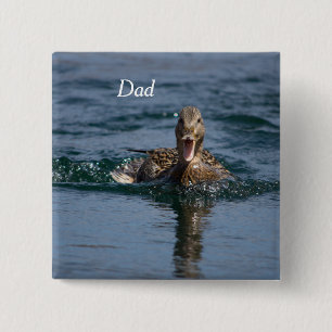 Duck with beak open button