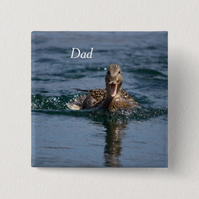 Duck with beak open button (Front)