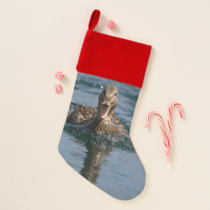 Duck with beak open       christmas stocking