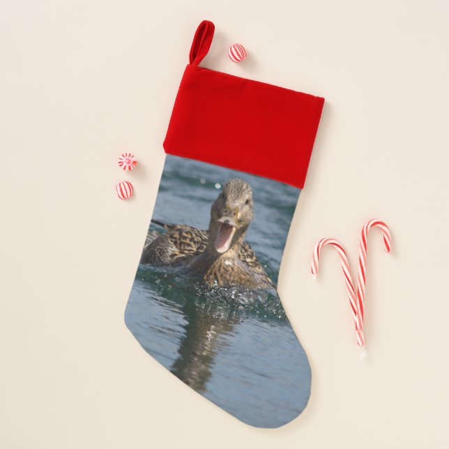 Duck with beak open       christmas stocking (Front)