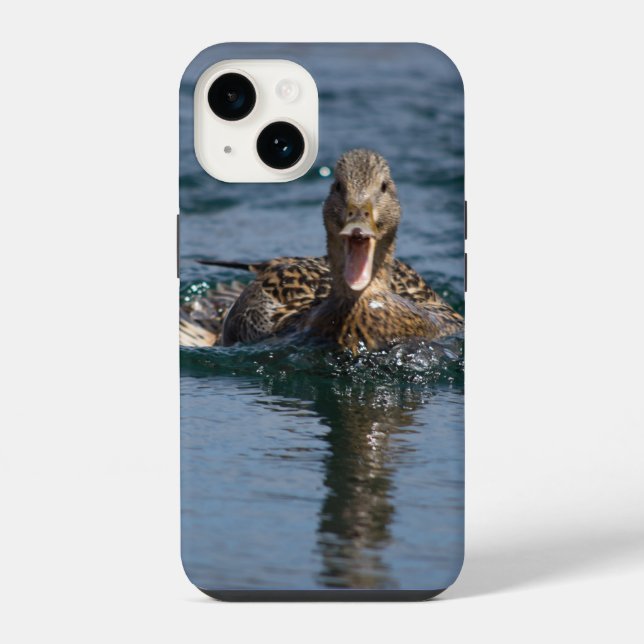 Duck with beak open                    iphone case (Back)