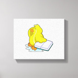 Duck with Book Canvas Print