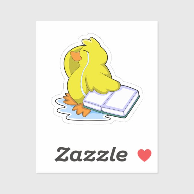 Duck with Book Sticker (Sheet)