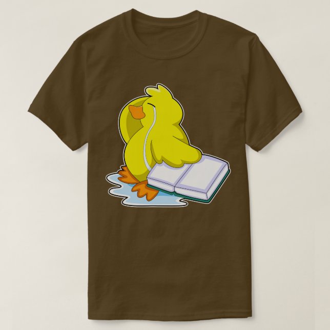 Duck With Book  T-Shirt (Design Front)
