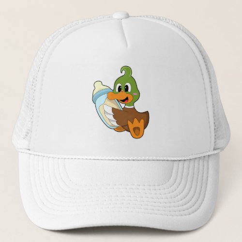 Duck with Bottle of Milk Trucker Hat