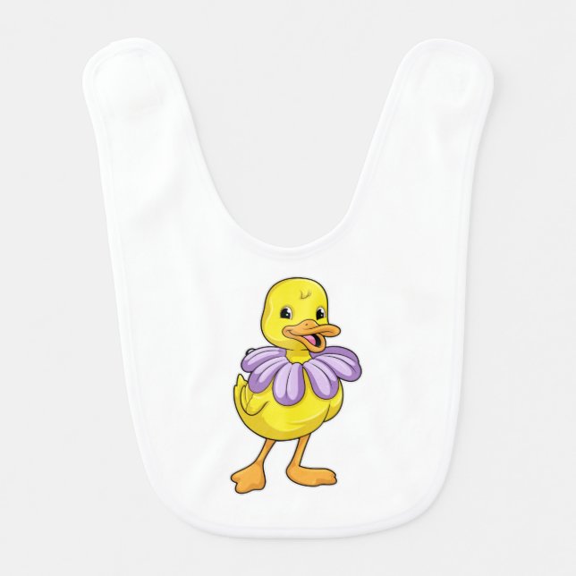 Duck with Daisy Baby Bib (Front)