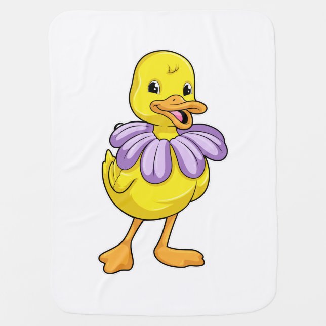 Duck with Daisy Baby Blanket (Front)