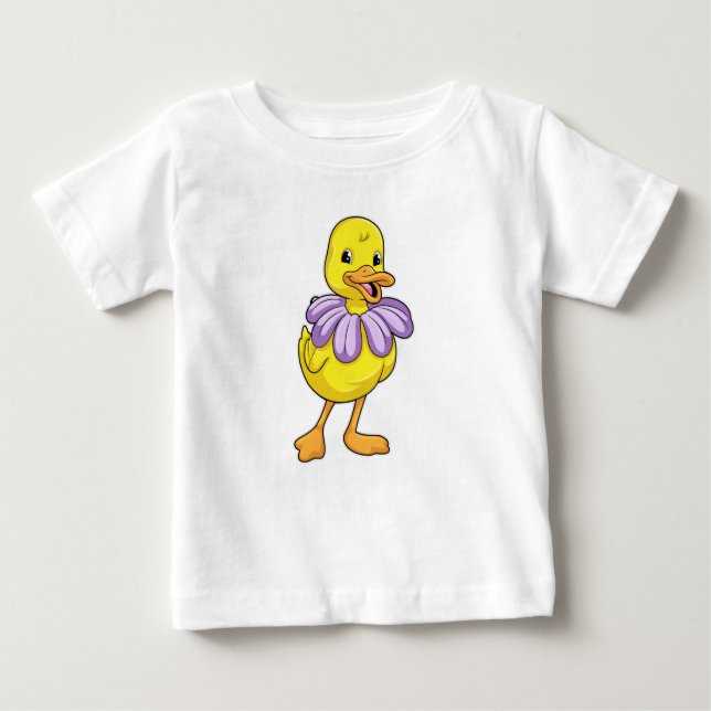 Duck with Daisy Baby T-Shirt (Front)