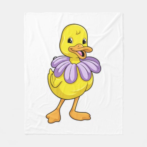 Duck with Daisy Fleece Blanket