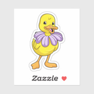 Duck with Daisy Sticker