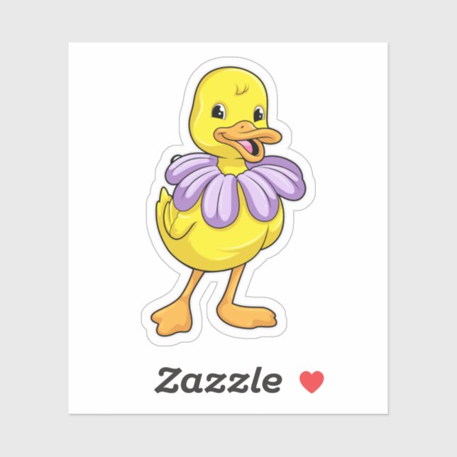 Duck with Daisy Sticker (Sheet)