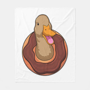 Duck with Donut Fleece Blanket