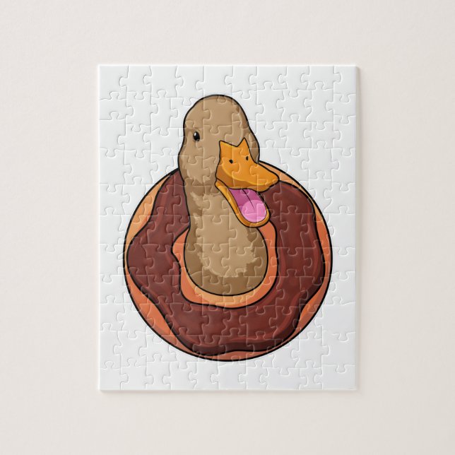 Duck with Donut Jigsaw Puzzle (Vertical)