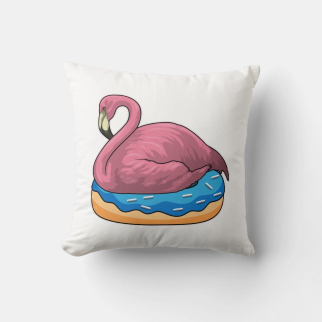 Duck with Donut Throw Pillow (Front)