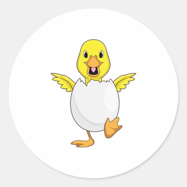 Duck with Egg Classic Round Sticker (Front)