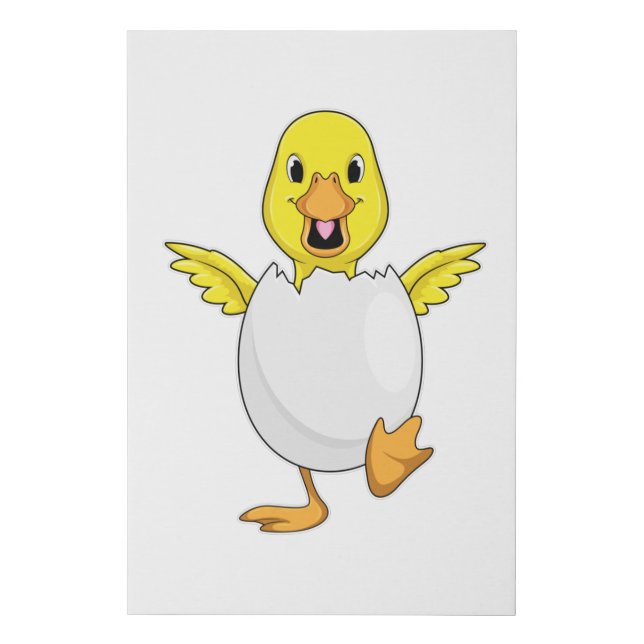 Duck with Egg Faux Canvas Print (Front)