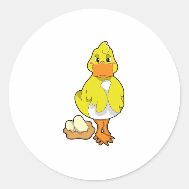 Duck with Eggs Classic Round Sticker (Front)