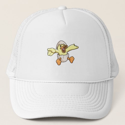 Duck with Eggshell Trucker Hat