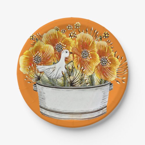 Duck with Flowers  Container Design Paper Plates