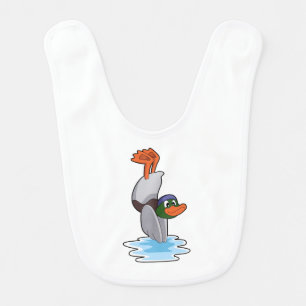 Duck with Handstand in Water.PNG Baby Bib