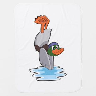 Duck with Handstand in Water.PNG Baby Blanket