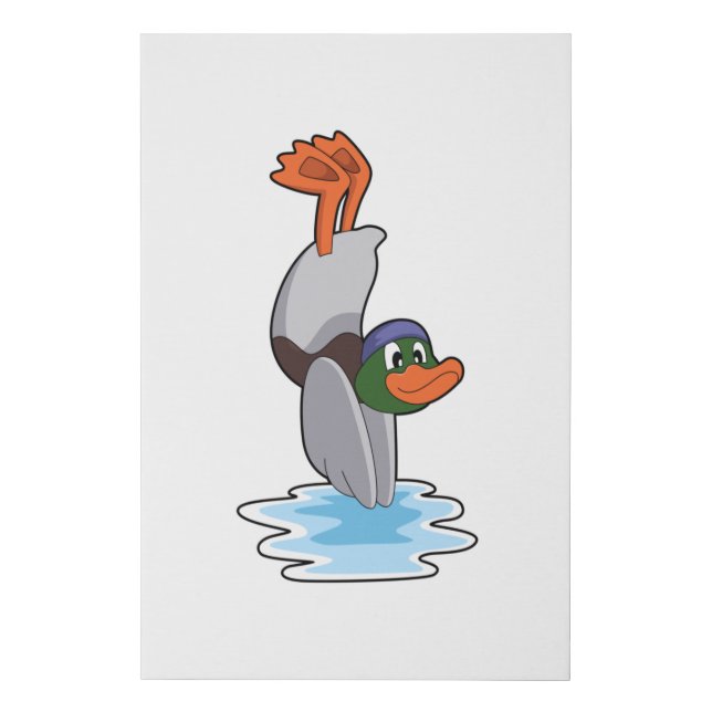 Duck with Handstand in Water.PNG Faux Canvas Print (Front)