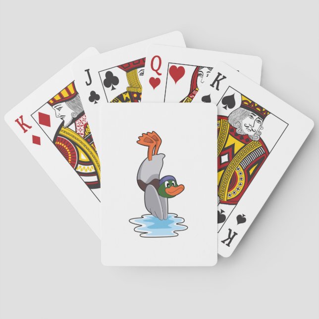 Duck with Handstand in Water.PNG Poker Cards (Back)