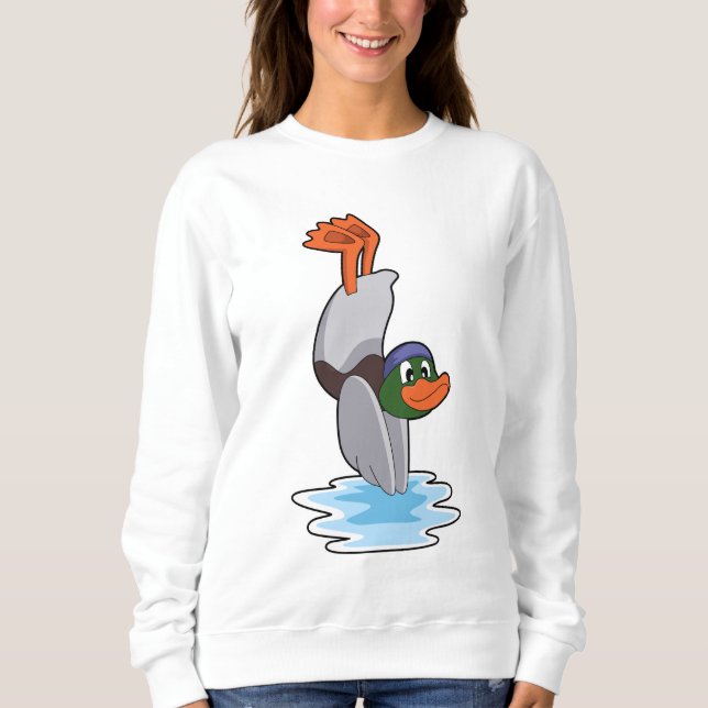 Duck with Handstand in Water.PNG Sweatshirt (Front)