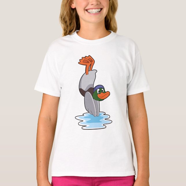 Duck with Handstand in Water.PNG T-Shirt (Front)