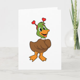 Duck with Heart Headband Card