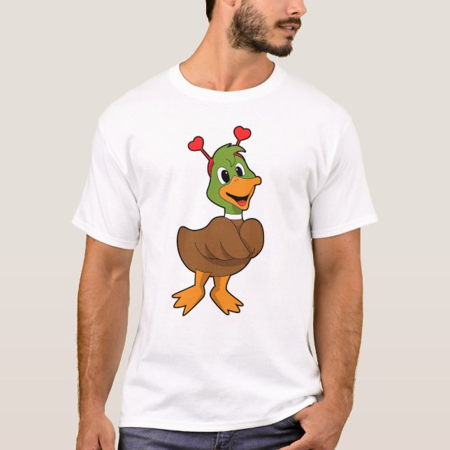 Duck with Heart Headband T-Shirt (Front)