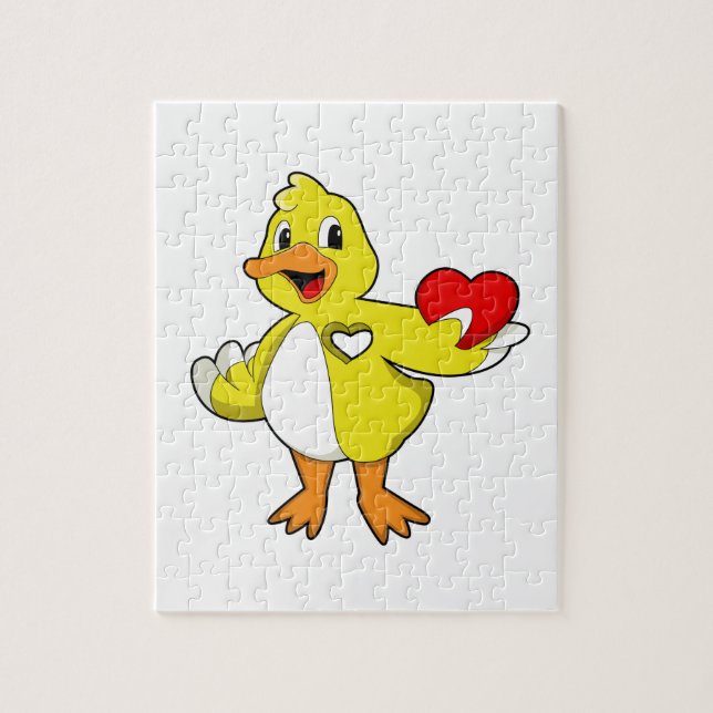 Duck with Heart Jigsaw Puzzle (Vertical)