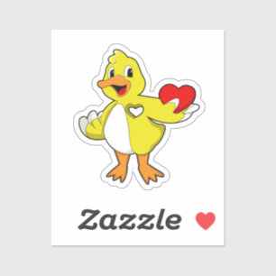 Duck with Heart Sticker