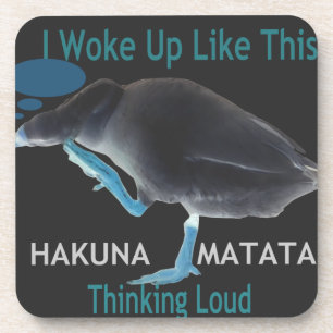Duck with I Woke Up Like This & Hakuna Matata Text Beverage Coaster