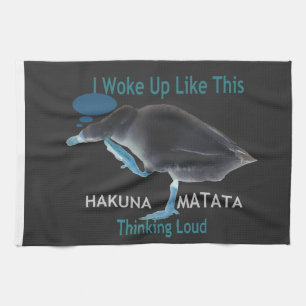 Duck with I Woke Up Like This & Hakuna Matata Text Kitchen Towel