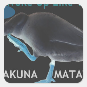 Duck with I Woke Up Like This & Hakuna Matata Text Square Sticker