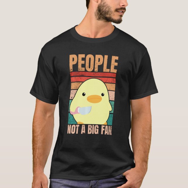 Duck With Knife People Not A Big Fan For Human Hat T-Shirt (Front)