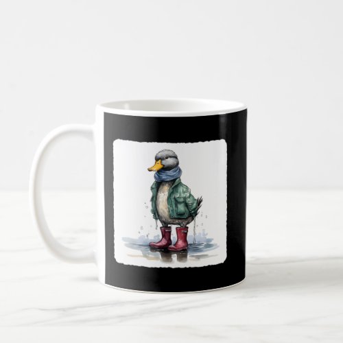 Duck With Rain Boots Duck Wearing Rain Boots Water Coffee Mug