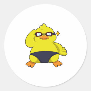 Duck with Sunglasses Classic Round Sticker