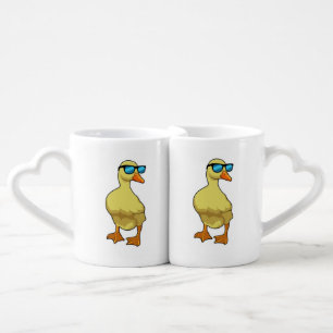 Duck with Sunglasses Coffee Mug Set